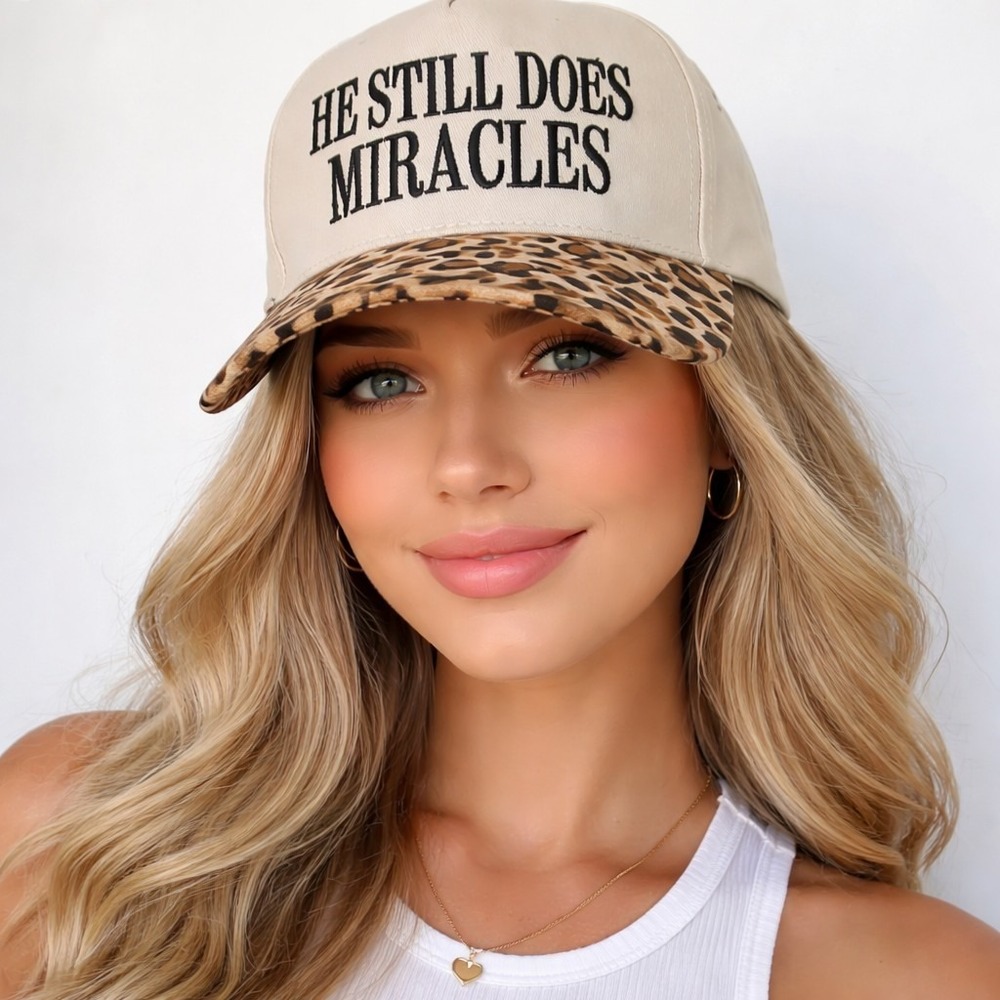 NEW He Still Does Miracles Women's Baseball Hat Leopard Print Adjustable #0867